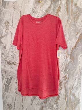 LuLaRoe Patrick XL Red Striped Short Sleeve Tunic T-Shirt NWT